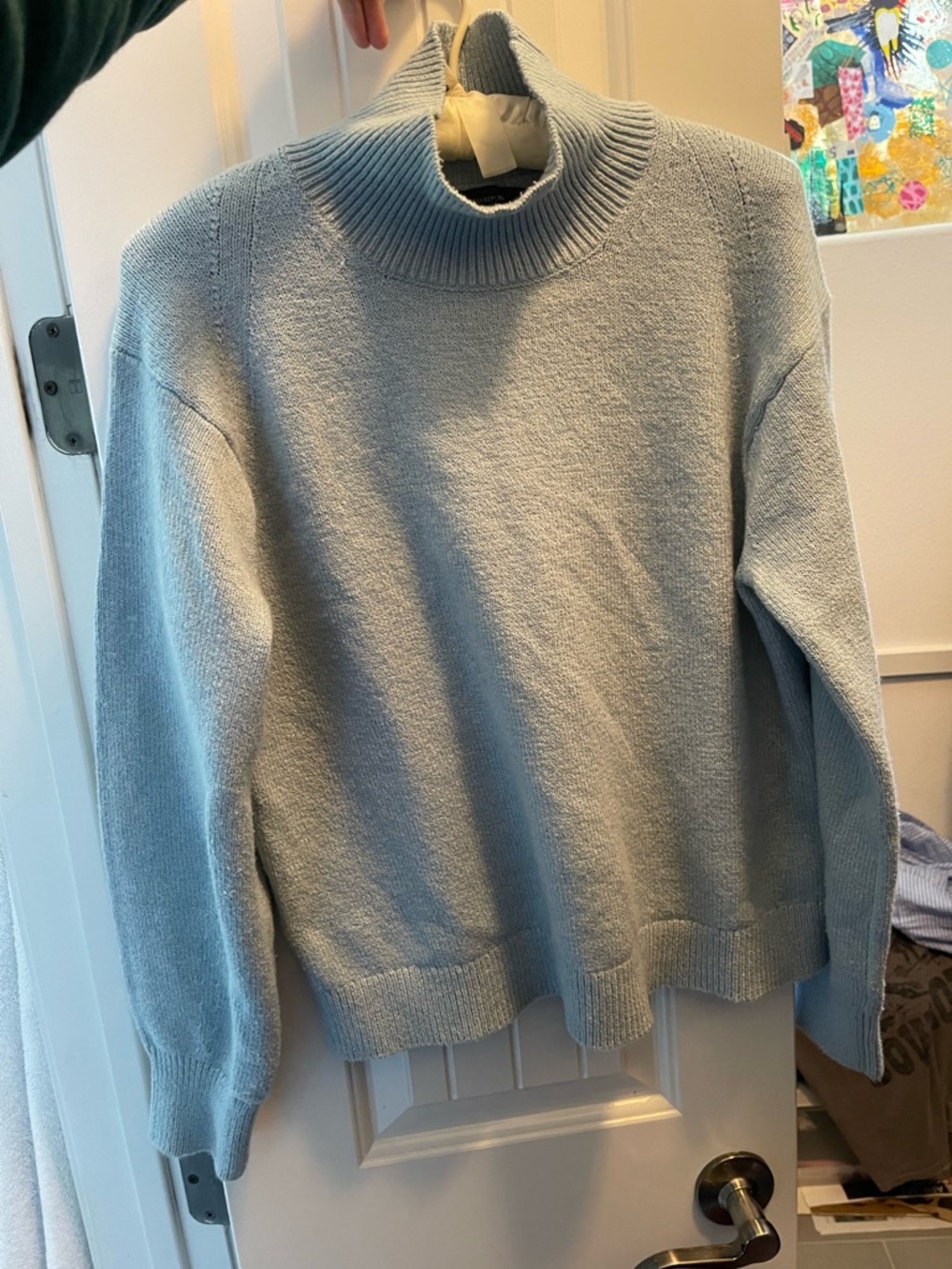 Banana Republic Light Blue Ribbed Turtleneck Sweater